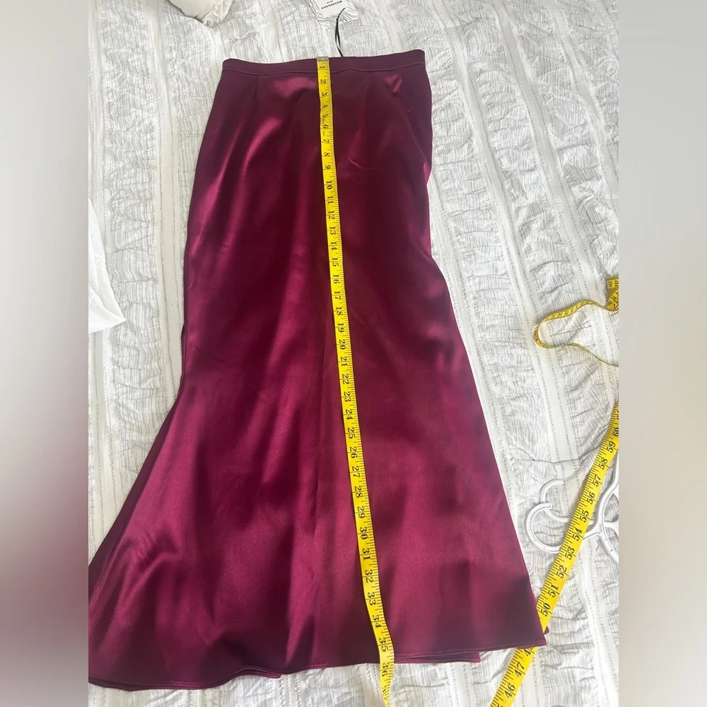 NWT Custom Made Satin MIDI  Skirt - Picture 5 of 8